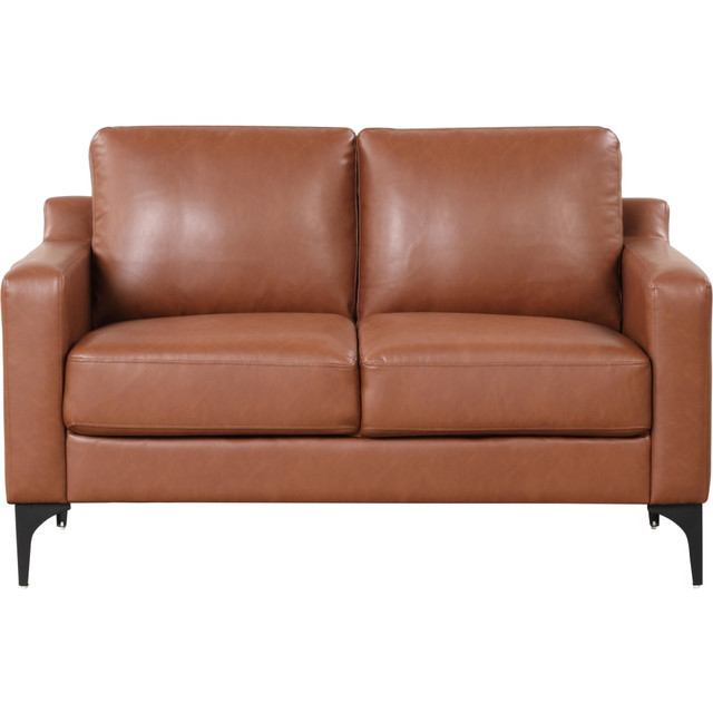 LIFESTYLE SOLUTIONS INC. 132A013BRN Serta Florence Faux Leather Loveseat, 35inH x 55-1/2inW x 33-1/2inD, Brown LIFESTYLE SOLUTIONS INC. 132A013BRN Serta Florence Faux Leather Loveseat, 35inH x 55-1/2inW x 33-1/2inD, Brown