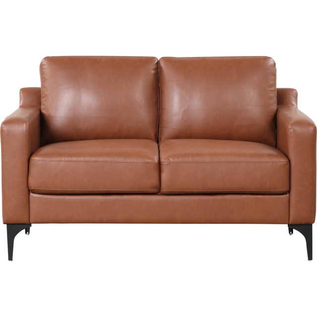 LIFESTYLE SOLUTIONS INC. 132A013BRN Lifestyle Solutions Serta Florence Faux Leather Loveseat, 35inH x 55-1/2inW x 33-1/2inD, Brown