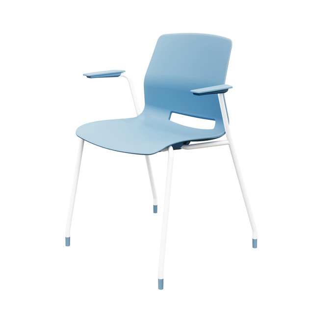 KENTUCKIANA FOAM INC KFI Studios 2701-WH-35  Imme Stack Chair With Arms, Sky Blue/White