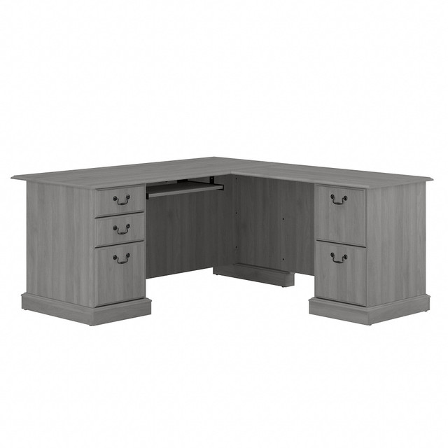 BUSH INDUSTRIES INC. EX45870-03K Bush Business Furniture Saratoga 66inW L-Shaped Corner Desk With Drawers, Modern Gray, Standard Delivery BUSH INDUSTRIES INC. EX45870-03K Bush Business Furniture Saratoga 66inW L-Shaped Corner Desk With Drawers, Modern Gray, Standard Delivery