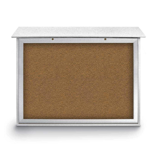 United Visual Products UVDSB4536-WHITE Enclosed Bulletin Board: 45" Wide, 36" High, Cork, Tan