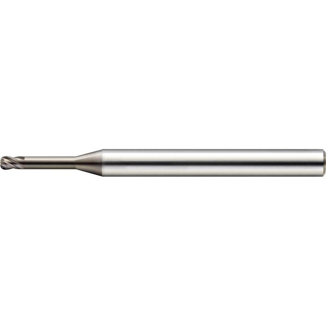 US Union Tool 2225037 Corner Radius End Mill: 3.00 mm Dia, 2.40 mm LOC, 30 deg Helix, HMG Coated, Corner Radius End, Centercutting Series HGLRS