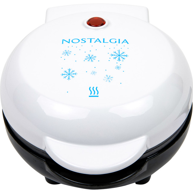 NOSTALGIA PRODUCTS GROUP LLC MWFSNWFLK5WH Nostalgia MyMini Personal Electric Waffle Maker, 3-3/4inH x 6-1/2inW x 5-1/4inD, White Snowflake