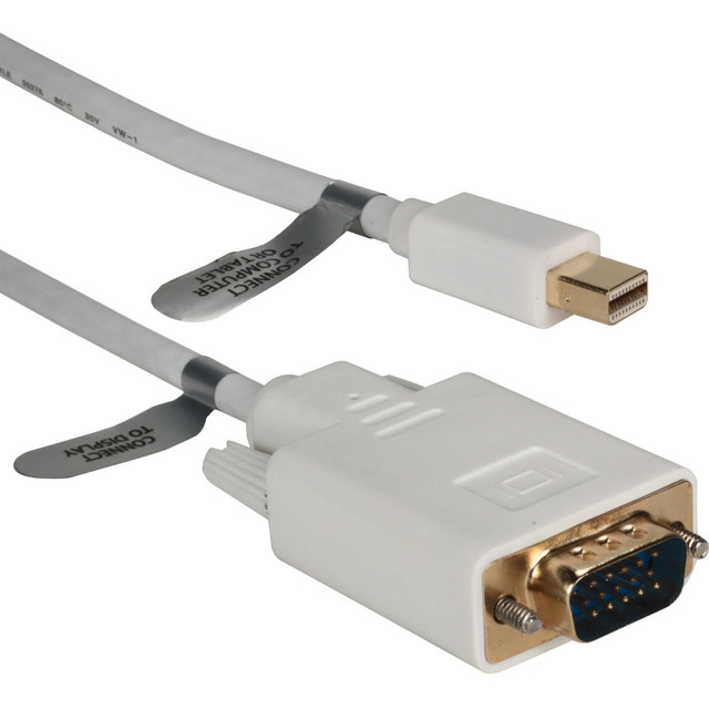QVS, INC. MDPVGA-15 QVS 15ft Mini DisplayPort to VGA Video Cable5 ft - First End: 1 x Mini DisplayPort 1.1 Digital Audio/Video - Male - Second End: 1 x 15-pin HD-15 - Male - Supports up to 1920 x 1200 - White QVS, INC. MDPVGA-15 QVS 15ft Mini DisplayPort to VGA Video Cable5 ft - First End: 1 x Mini DisplayPort 1.1 Digital Audio/Video - Male - Second End: 1 x 15-pin HD-15 - Male - Supports up to 1920 x 1200 - White