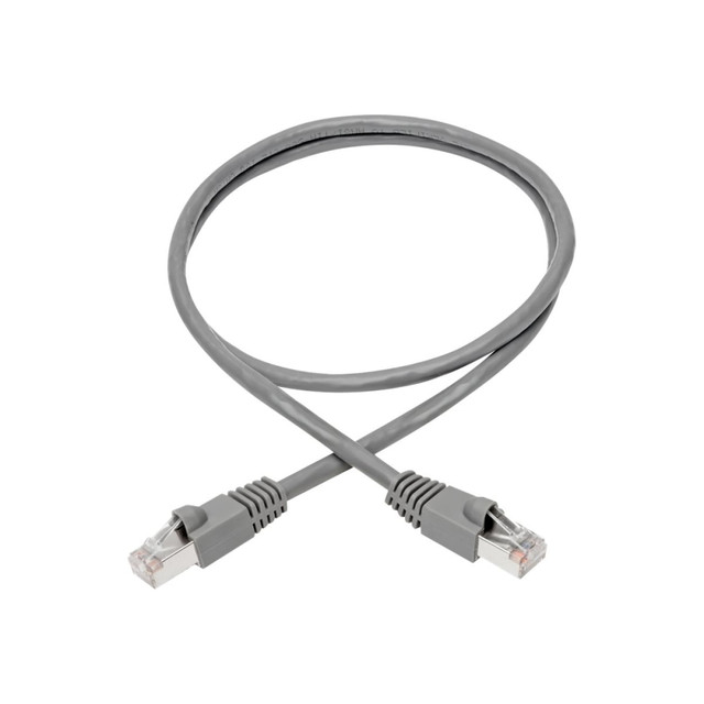 TRIPP LITE N262-003-GY  Cat6a Snagless Shielded STP Network Patch Cable 10G Certified, PoE, Gray RJ45 M/M 3ft 3ft - 1.25 GB/s - Patch Cable - 3 ft - 1 x RJ-45 Male Network - 1 x RJ-45 Male Network - Shielding - Gray