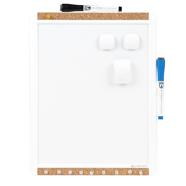 UBRANDS, LLC U Brands 702U00-04  PINIT Magnetic Dry-Erase Board, Steel, 11in x 14in, White Surface, Plastic Frame