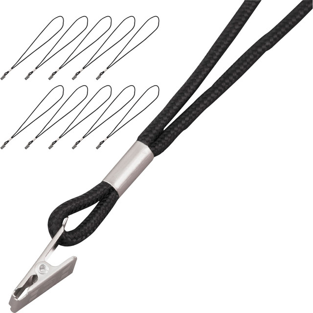 ADVANTUS CORP. 75662 Advantus Metal Clip Cord-style Lanyard - 20 / Box - 36in Length - Black - Metal