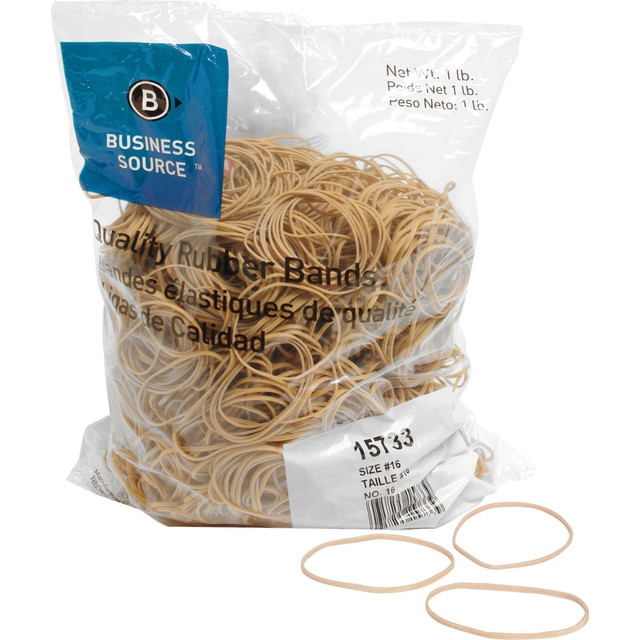 SP RICHARDS Business Source 15733  Quality Rubber Bands - Size: #16 - 2.5in Length x 0.1in Width - Sustainable - 1800 / Pack - Rubber - Crepe