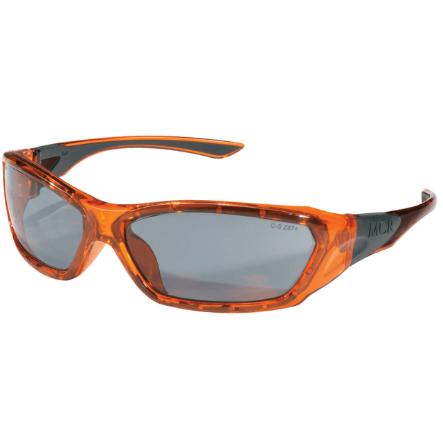 R3 SAFETY LLC FF137 ForceFlex Protective Eyewear, Silver Mirror Lens, Duramass HC, Orange Frame