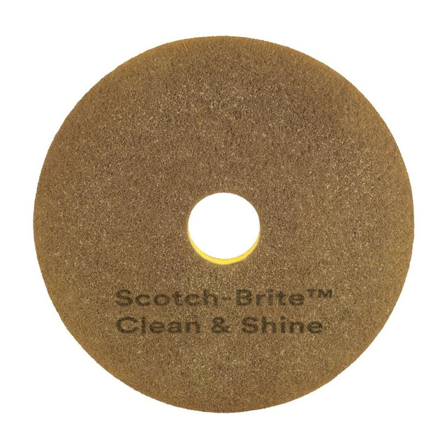 3M CO Scotch-Brite 09545  Clean & Shine Floor Pads, 16in, Yellow/Gold, Case Of 5