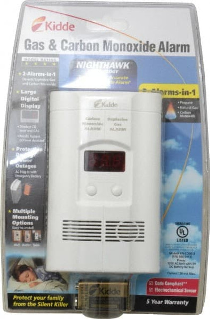 Kidde 900-0113-02 6.1 Inch Long x 3.8 Inch Wide, AC Plug In 120 Volt Carbon Monoxide and Explosive Gas Alarm