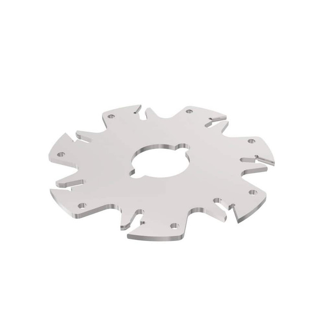 Seco 75014456 Indexable Slotting Cutter: 0.122" Cutting Width, 4" Cutter Dia, Arbor Hole Connection, 1.14" Max Depth of Cut, 1" Hole