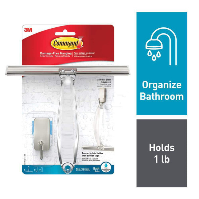 3M Squeegee: 7.05" Blade Width, Plastic Blade, Threaded Handle Connection 7100085085
