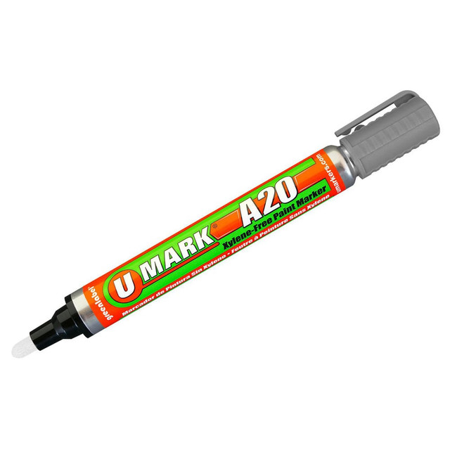 U-Mark 10717 Markers & Paintsticks; Marker Type: Liquid Paint Marker; Tip Shape: Bullet; Chisel; Color: Gray; Ink Type: Xylene-free; Alcohol Base; Fade Resistant; Water Resistant; Tip Type: Reversible; Bullet; Chisel; For Use On: Wood; Glass; Cardboa