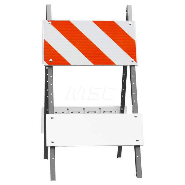 Plasticade 105G-T12HIPB8 Traffic Barricades; Barricade Height (Inch): 45 ; Barricade Width (Inch): 24 ; Reflective: Yes ; Compliance: MASH Compliant; MUTCD