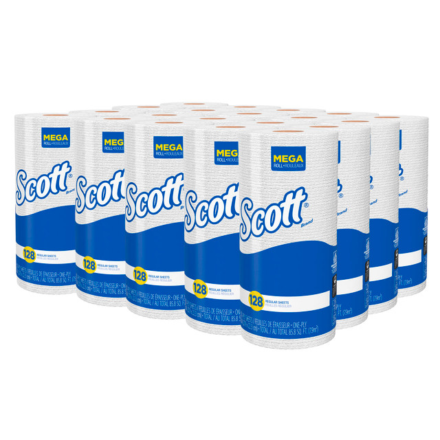 Scott H41482  1-Ply Kitchen Paper Towels, 128 Sheets Per Roll, Pack Of 20 Rolls