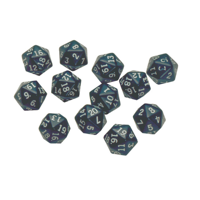 EDUCATORS RESOURCE CTU7342-3 Learning Advantage 20-Sided Polyhedra Dice, Black, 12 Dice Per Pack, Set Of 3 Packs
