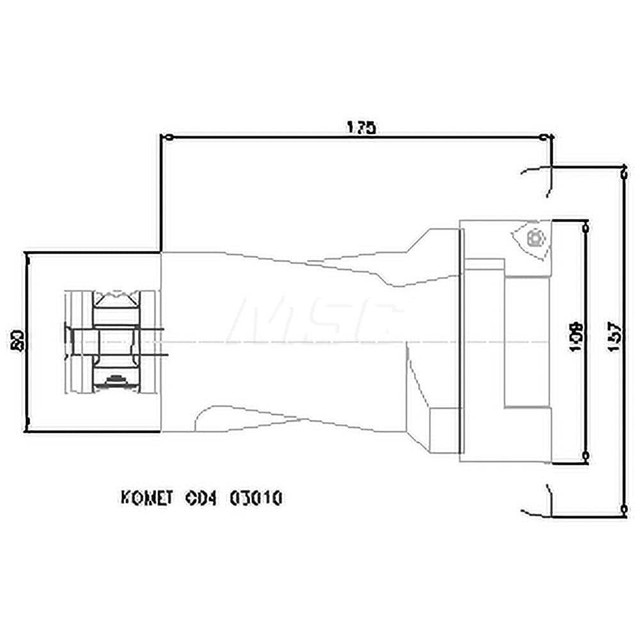 Komet 6288155792 Boring Head: 80 mm Body Dia, Manual