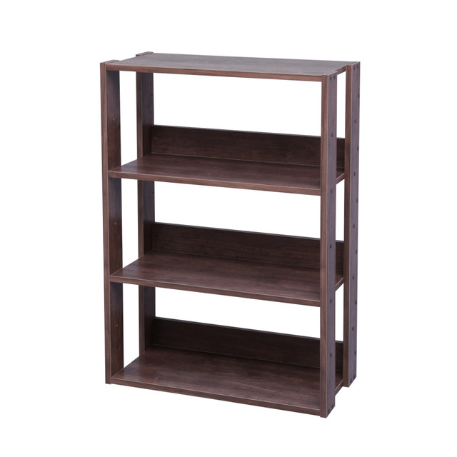 IRIS USA, INC. 596229 IRIS Mado 35inH 3-Tier Wide Open Shelving Unit, Brown