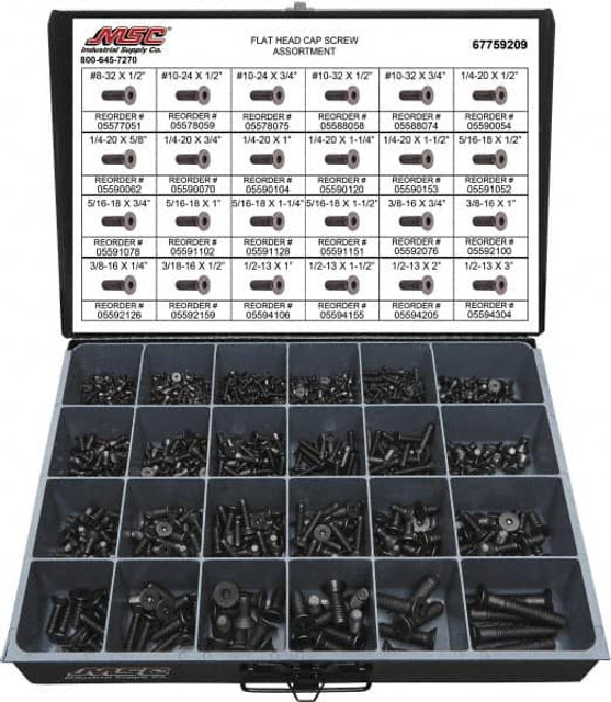 Value Collection 67759209 965 Piece Alloy Steel Flat Head Cap Screws