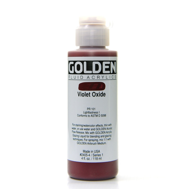 GOLDEN ARTIST COLORS, INC. 2405-4 Golden Fluid Acrylic Paint, 4 Oz, Violet Oxide