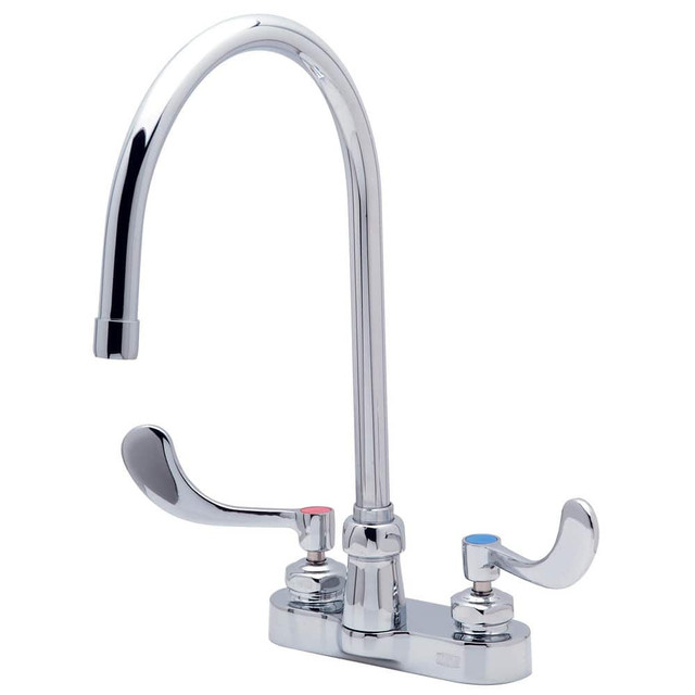 Zurn Z812C4-XL Lavatory Faucets; Inlet Location: Bottom ; Spout Type: Swivel Gooseneck ; Inlet Pipe Size: 3/8 ; Inlet Gender: Female ; Handle Type: Wrist Blade ; Maximum Flow Rate: 2.2