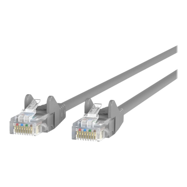 BELKIN, INC. A3L791BT05M-S Belkin CAT5e Ethernet Patch Cable Snagless, RJ45, M/M - Patch cable - RJ-45 (M) to RJ-45 (M) - 16.4 ft - UTP - CAT 5e - molded, snagless - gray