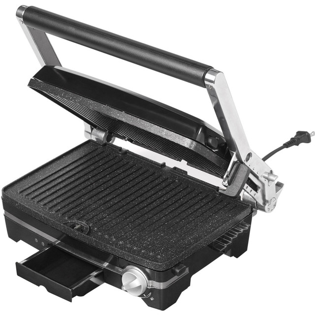STARFRIT USA INC 024505-002-0000 Starfrit The Rock 1,500W Panini Maker With Reversible Plates, 7-7/8inH x 10-7/8inW x 1/8inD, Black