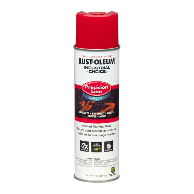 RUST-OLEUM CORPORATION Rust-Oleum 203038  Industrial Choice M1800 System Water-Based Precision Line Inverted Marking Paint, 17 Oz, Safety Red, Pack Of 12 Cans