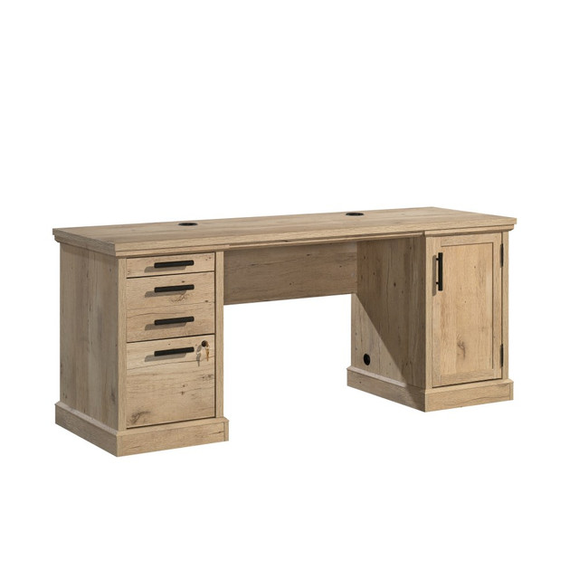 SAUDER WOODWORKING CO. 427805 Sauder Mason Peak 72inW Commercial Credenza Computer Desk, Prime Oak