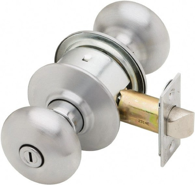 Schlage A40S PLY 626 1-3/8 to 1-7/8" Door Thickness, Satin Chrome Privacy Knob Lockset