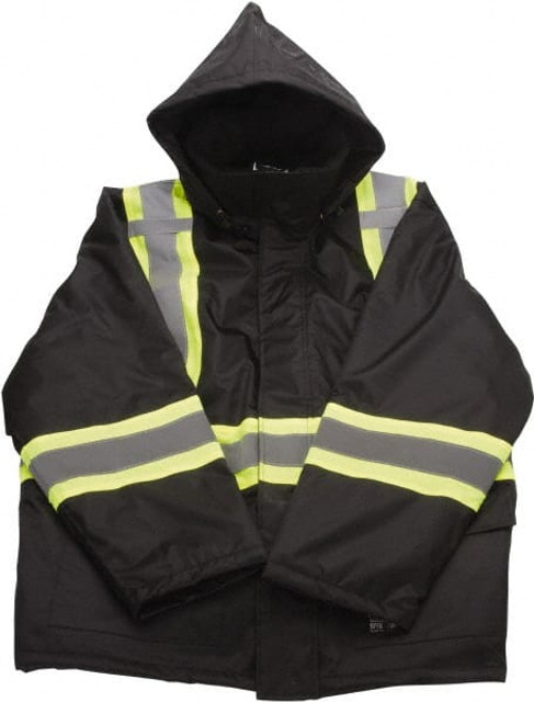 Viking 6326JB-XXL Jacket: Size 2XL, ANSI/ISEA 107-2015 Type O, Class 1 & CSA Z96-15 Class 1, Level 2, Black, Polyester