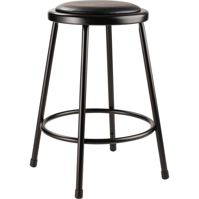 NATIONAL PUBLIC SEATING CORP National Public Seating 6424-10  6400 Vinyl Stool, 24inH, Black, No Assembly Required