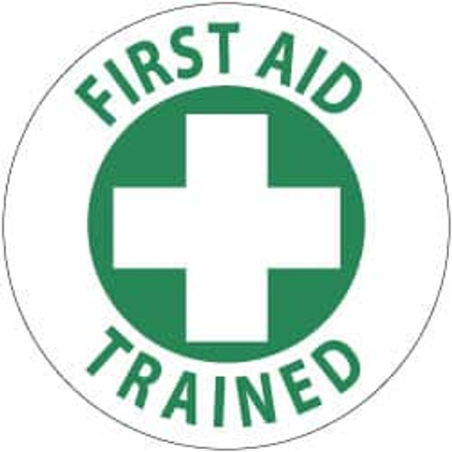 AccuformNMC HH73 25 Qty 1 Pack First Aid Trained, Hard Hat Label