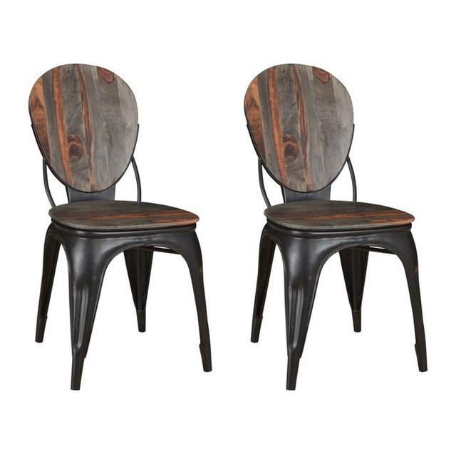 COAST TO COAST IMPORTS, LLC. Coast to Coast 53425  Bergen Dining Chairs, Dark/Light Brown/Black, Set Of 2 Chairs