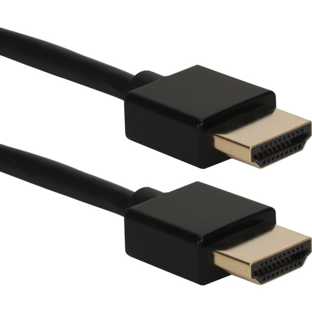 QVS, INC. HDT-3F QVS 3ft High Speed HDMI UltraHD 4K with Ethernet Thin Flexible Cable - 3 ft HDMI A/V Cable for Blu-ray Player, HDTV, TV, Set-top Box, DVD, Switch, Splitter - First End: 1 x HDMI Digital Audio/Video - Male - Second End: 1 x HDMI Digit QVS, INC. HDT-3F QVS 3ft High Speed HDMI UltraHD 4K with Ethernet Thin Flexible Cable - 3 ft HDMI A/V Cable for Blu-ray Player, HDTV, TV, Set-top Box, DVD, Switch, Splitter - First End: 1 x HDMI Digital Audio/Video - Male - Second End: 1 x HDMI Digit