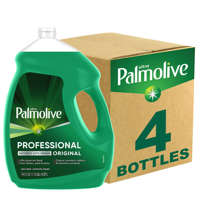 COLGATE-PALMOLIVE 61034142CA Palmolive Ultra Strength Liquid Dish Soap, 145 Oz, Green, Pack Of 4 Bottles