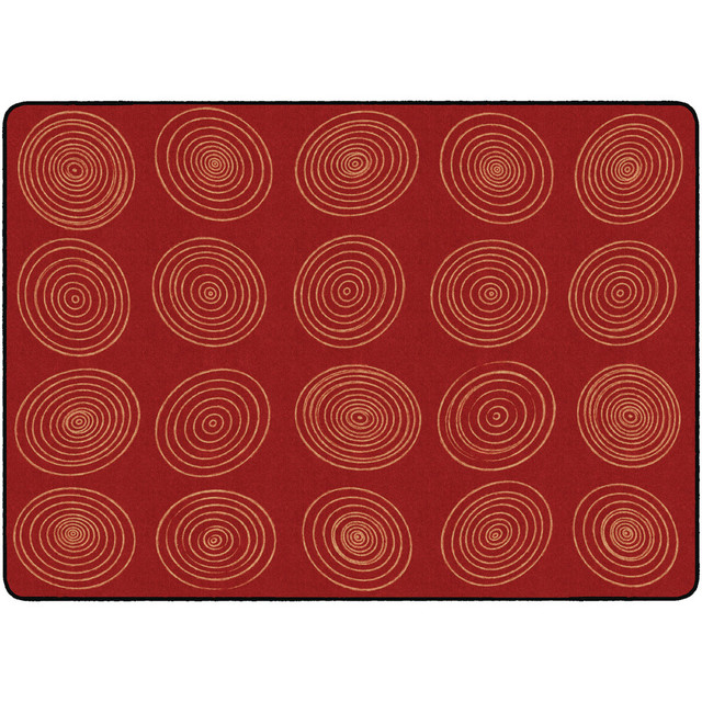 FLAGSHIP CARPETS FE414-32A  Circles Rug, Rectangle, 6ft x 8ft 4in, Brick