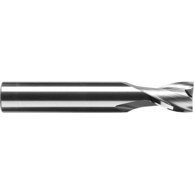 RobbJack S1-201-08 Square End Mill: 1/4'' Dia, 1/2'' LOC, 1/4'' Shank Dia, 2'' OAL, 2 Flutes, Solid Carbide
