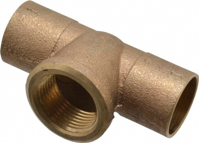 NIBCO B146400 Cast Copper Pipe Tee: 1" Fitting, C x C x F, Pressure Fitting