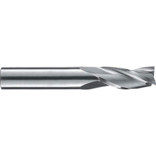 RobbJack NR-303-12 Square End Mill: 3/8'' Dia, 7/8'' LOC, 3/8'' Shank Dia, 2-1/2'' OAL, 3 Flutes, Solid Carbide