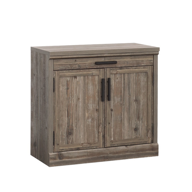 SAUDER WOODWORKING CO. 433679 Sauder Aspen Post 31inW Utility Stand, Pebble Pine SAUDER WOODWORKING CO. 433679 Sauder Aspen Post 31inW Utility Stand, Pebble Pine