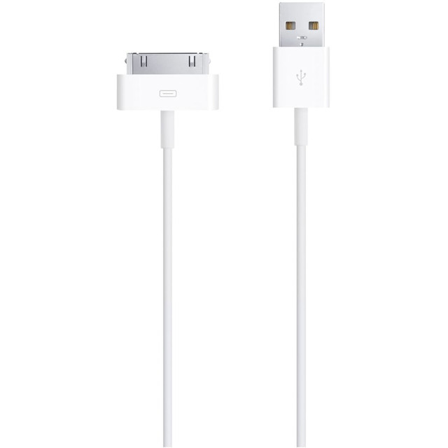 APPLE, INC. Apple MA591G/C  30-pin to USB Cable - Proprietary/USB Data Transfer Cable for iPhone, iPod, iPad - First End: 1 x 30-pin Proprietary - Male - Second End: 1 x USB 2.0 Type A - Male