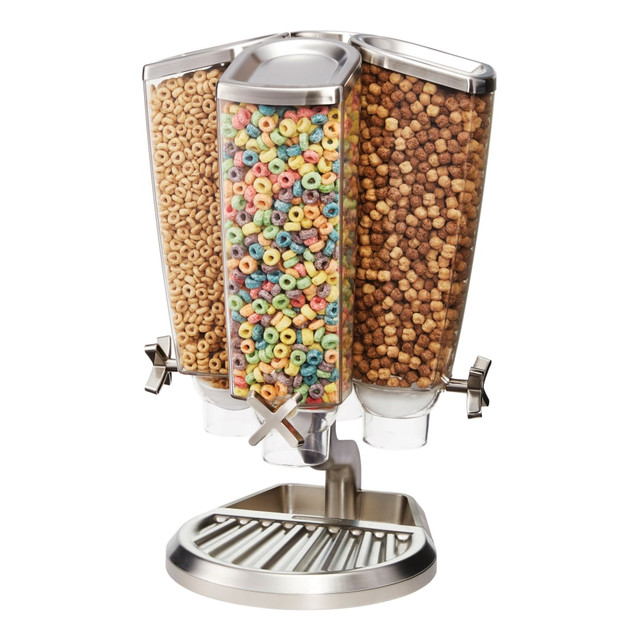 GOLD&LEVY INC. EZP2753 Rosseto Serving Solutions EZ-PRO Dry Food Dispensers, 4-Container Carousel, Cereal, Tabletop Stand, 512 Oz, Clear/Stainless GOLD&LEVY INC. EZP2753 Rosseto Serving Solutions EZ-PRO Dry Food Dispensers, 4-Container Carousel, Cereal, Tabletop Stand, 512 Oz, Clear/Stainless