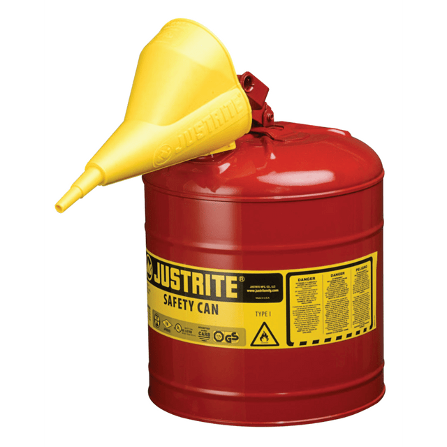 JUSTRITE MANUFACTURING COMPANY, LLC 400-7125100 Justrite Type I Safety Can For Flammables, 2.5 Gallon, Red