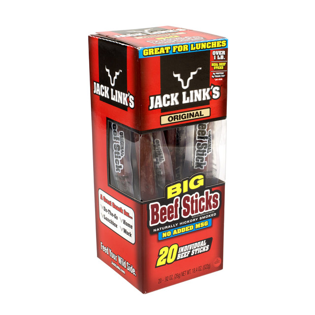 LINEAR 89389 Jack Links Big Beef Sticks, 0.92 Oz, Box Of 20 LINEAR 89389 Jack Links Big Beef Sticks, 0.92 Oz, Box Of 20