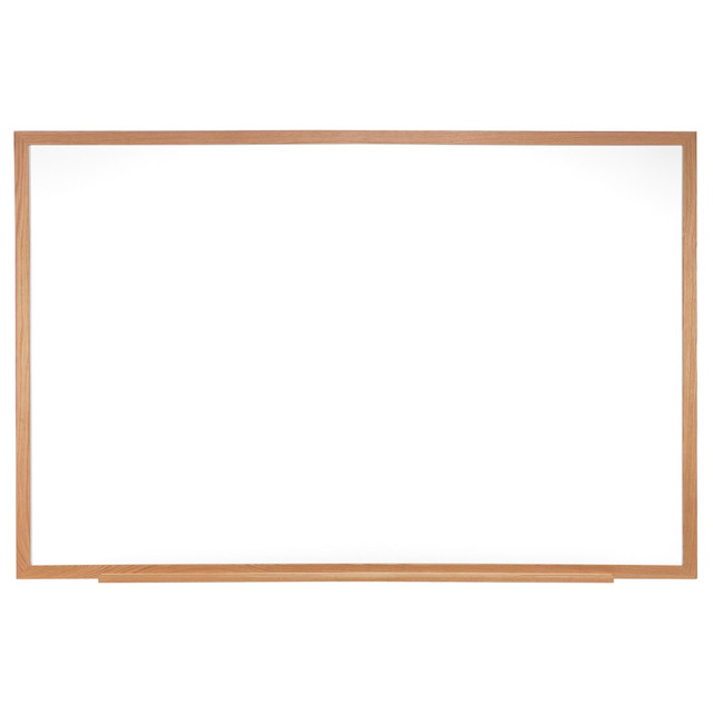 GHENT MANUFACTURING INC. M1W-48-4 Ghent M1W Magnetic Dry-Erase Whiteboard, Porcelain, 48 1/2in x 96 1/2in, Oak Wood Frame, Natural Finish