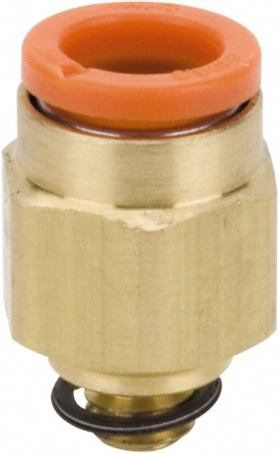 SMC PNEUMATICS KQ2H03-32A Push-to-Connect Tube Fitting: Connector, #10-32 Thread, 5/32" OD