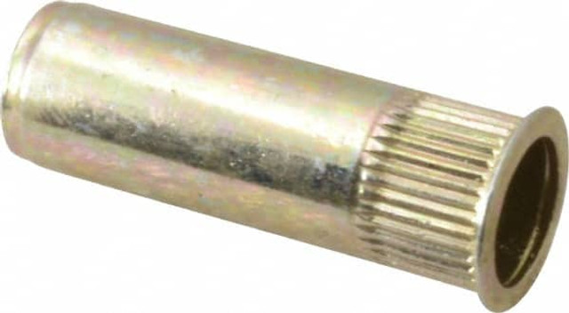 RivetKing. 25C1IKFSYCE/P25 1/4-20, 0.027 to 0.165" Grip, 25/64" Drill, Steel Closed End Knurled Rivet Nut