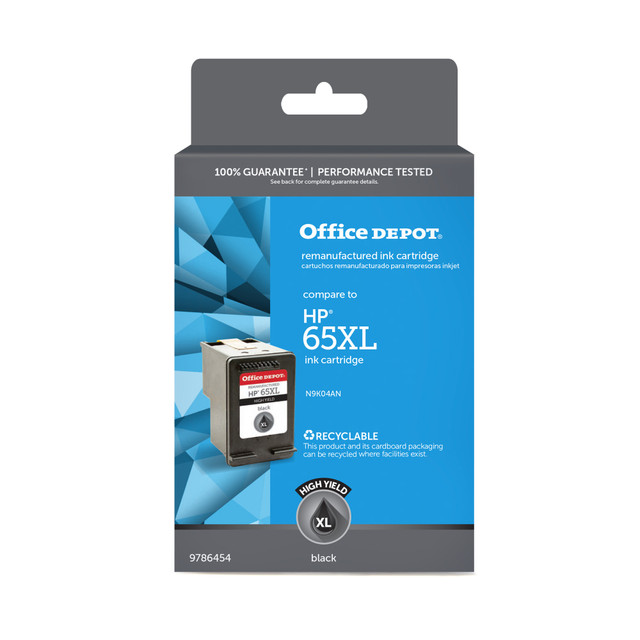 CLOVER TECHNOLOGIES GROUP, LLC 118154 Office Depot Remanufactured Black High-Yield Ink Cartridge Replacement For HP 65XL